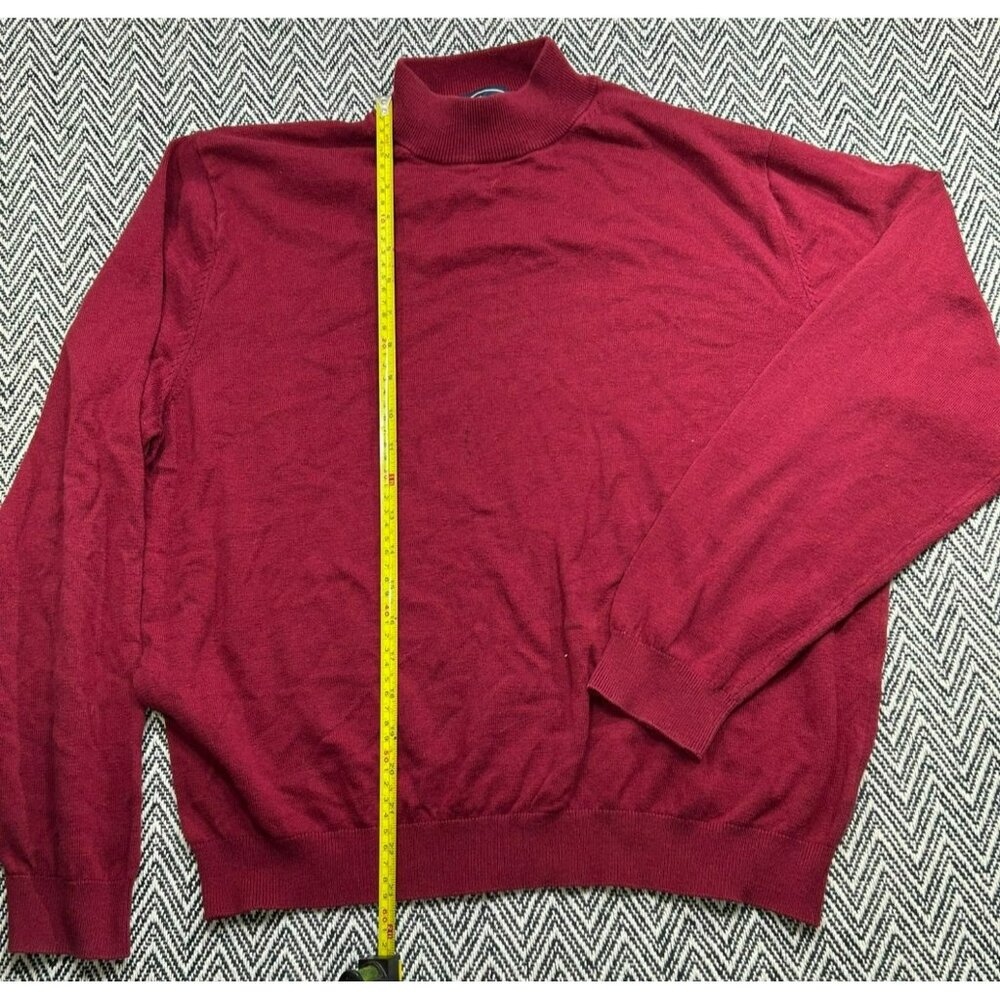 Paul Fredrick Men's XXL Red Mock Neck Sweater Long Sleeve Knit Pullover Casual/B
